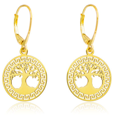 ZŁOTE KOLCZYKI DRZEWKO SZCZĘŚCIA