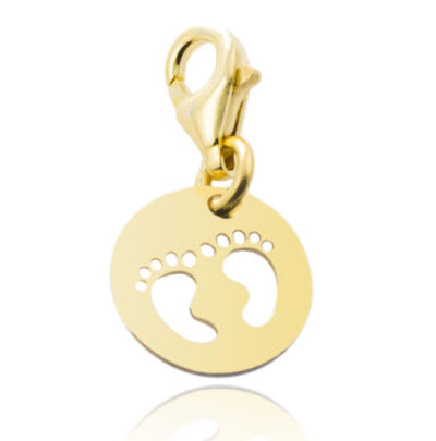 ZŁOTY CHARMS PEŁNE KOŁO STÓPKI