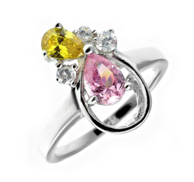 SREBRNY PIERŚCIONEK Z CYRKONIAMI