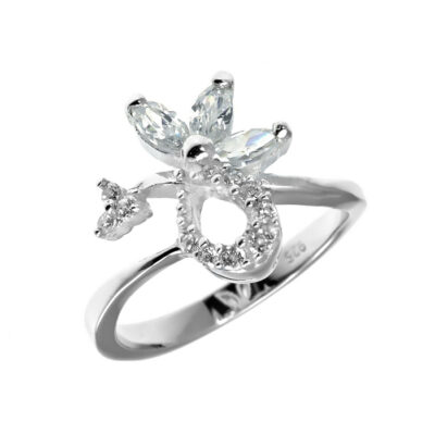 SREBRNY PIERŚCIONEK Z CYRKONIAMI