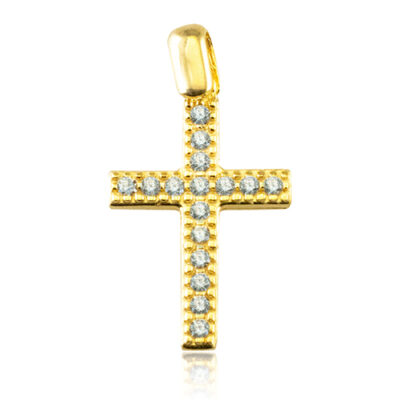 ZŁOTY KRZYŻYK Z CYRKONIAMI