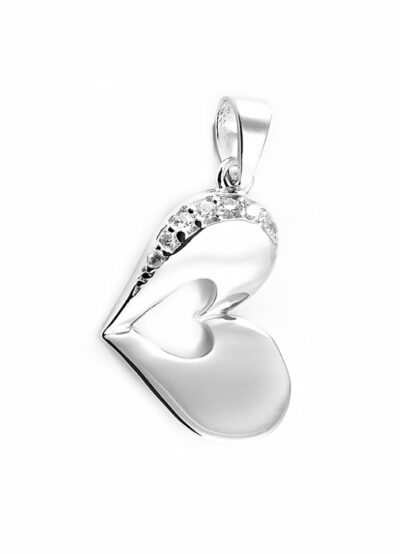 SREBRNA ZAWIESZKA SERDUSZKO Z CYRKONIAMI