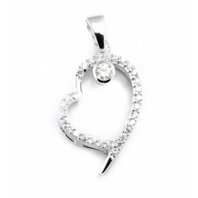 SREBRNA ZAWIESZKA SERDUSZKO Z CYRKONIAMI