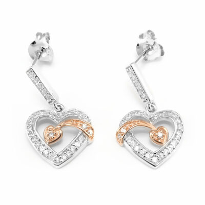 SREBRNE KOLCZYKI SERDUSZKA Z CYRKONIAMI