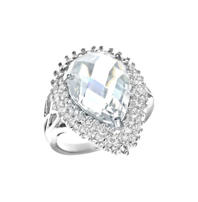 SREBRNY PIERŚCIONEK Z CYRKONIAMI