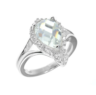 SREBRNY PIERŚCIONEK Z CYRKONIAMI