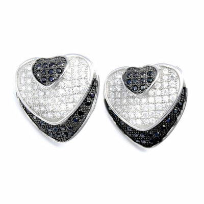 SREBRNE KOLCZYKI SERDUSZKA Z CYRKONIAMI