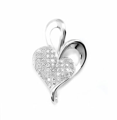 SREBRNA ZAWIESZKA SERDUSZKO Z CYRKONIAMI