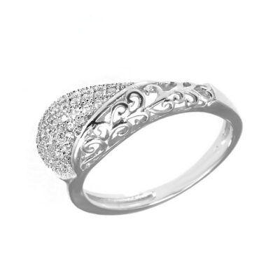 SREBRNY PIERŚCIONEK Z CYRKONIAMI