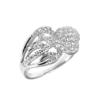 SREBRNY PIERŚCIONEK Z CYRKONIAMI