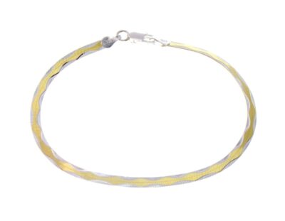 SREBRNA BRANSOLETKA POZŁACANA