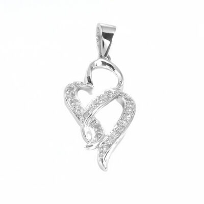 SREBRNA ZAWIESZKA SERDUSZKO Z CYRKONIAMI