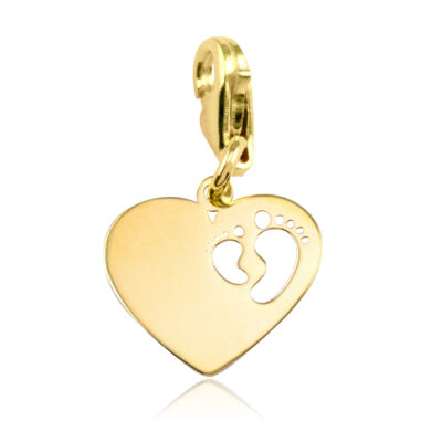 ZŁOTY CHARMS SERCE STÓPKI