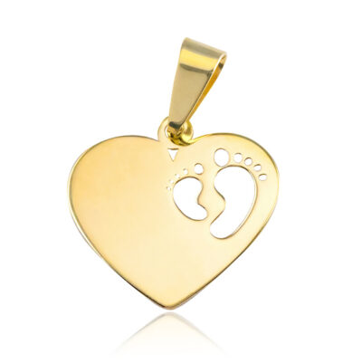 ZŁOTA ZAWIESZKA SERDUSZKO STÓPKI
