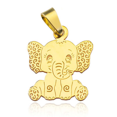 ZŁOTA ZAWIESZKA SŁONIK CHŁOPIEC