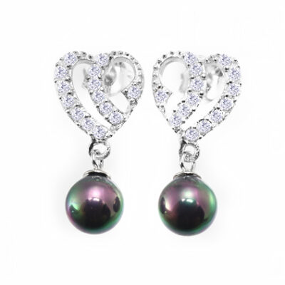 SREBRNE KOLCZYKI SERDUSZKA Z CYRKONIAMI