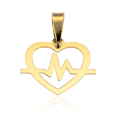 ZŁOTA ZAWIESZKA SERCE LINIA ŻYCIA