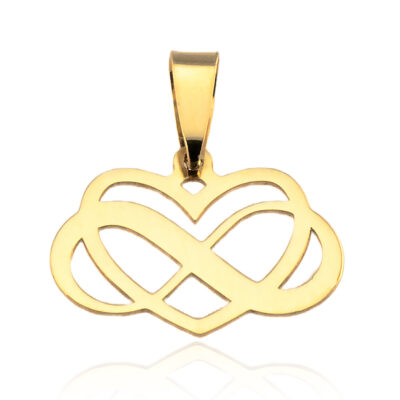 ZŁOTA ZAWIESZKA SERCE Z NIESKOŃCZONOŚCIĄ