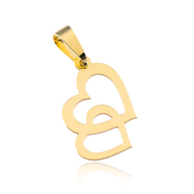 ZŁOTA ZAWIESZKA PODWÓJNE SERDUSZKO