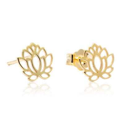 ZŁOTE KOLCZYKI KWIAT LOTOSU