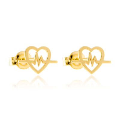 ZŁOTE KOLCZYKI SERDUSZKA LINIA ŻYCIA