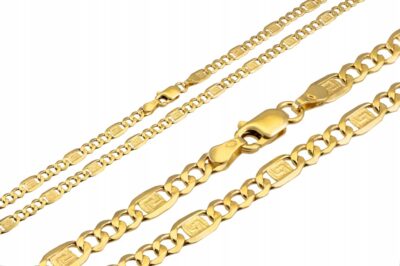 Złoty Łańcuszek Figaro Greckie 54 cm Próba 333