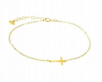 Złota Bransoletka z krzyżykiem próba 333