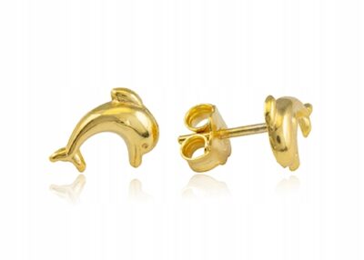 Złote Kolczyki Delfinki