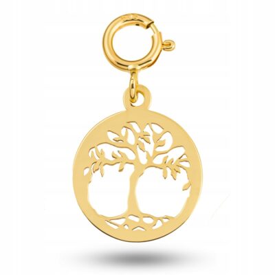 Złoty Charms na bransoletkę Drzewko Szczęścia