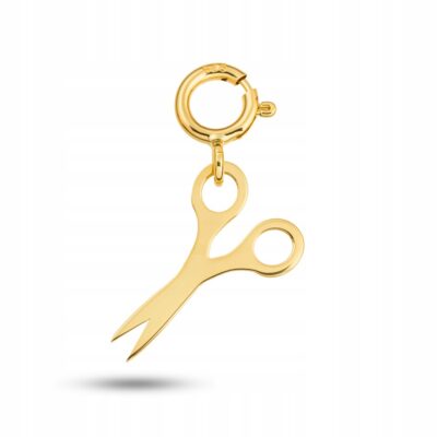 Złoty Charms na bransoletkę Nożyczki