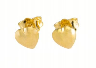 Złote kolczyki Serca