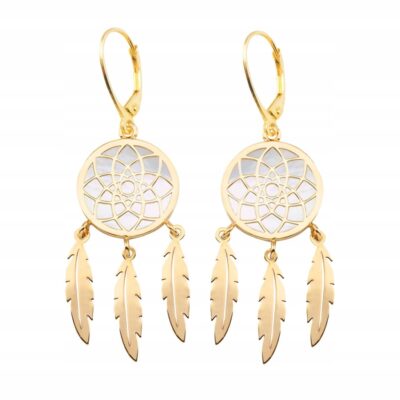 Złote Kolczyki Łapacze Snów