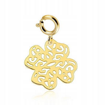 Złoty Charms na bransoletkę Koniczynka Ażurowa próba 585