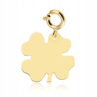 Złoty Charms na bransoletkę Koniczynka